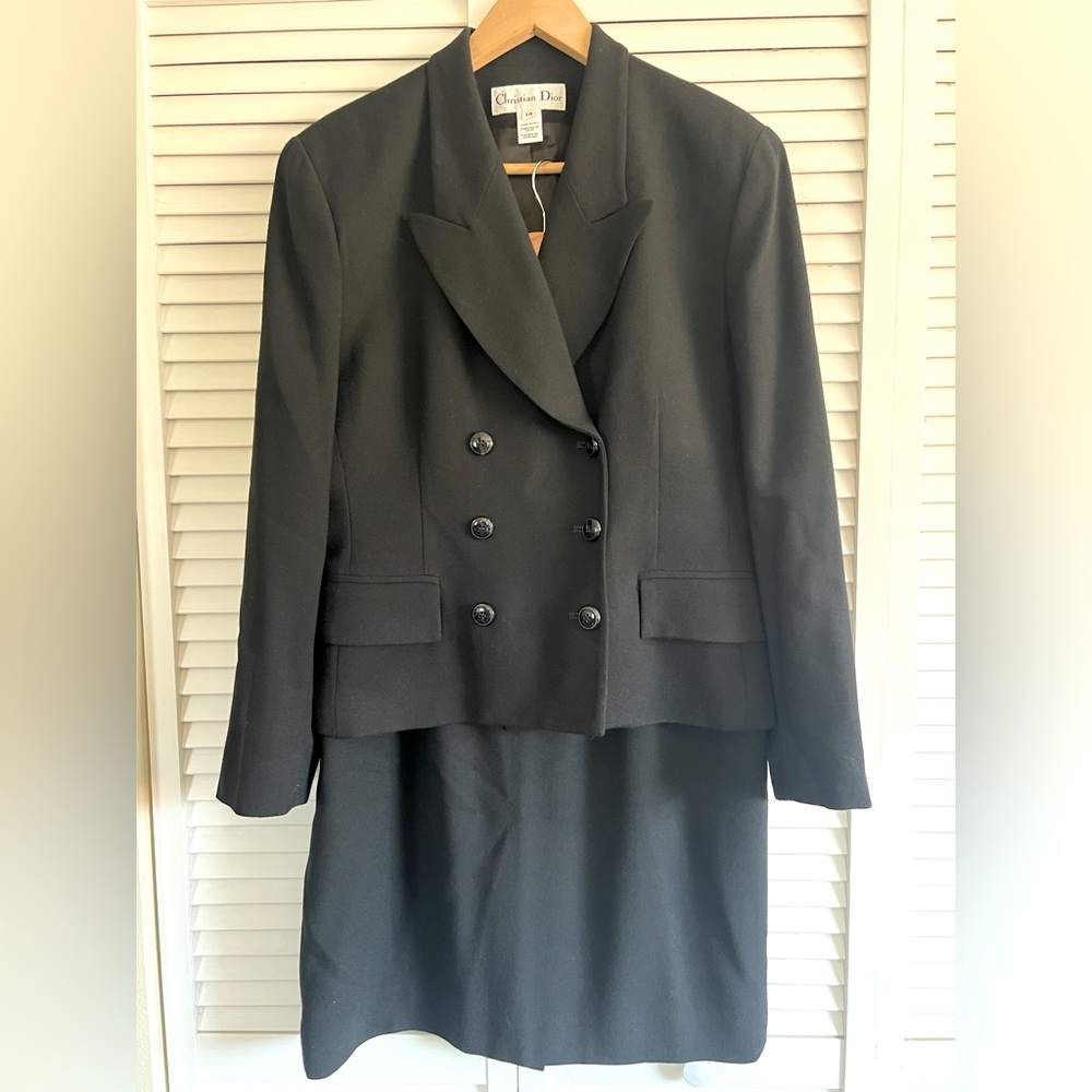 Christian Dior Vintage Women Skirt Suit Black